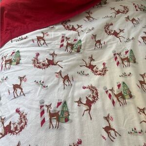Flannel Reindeer Holiday Bedding Set - Twin